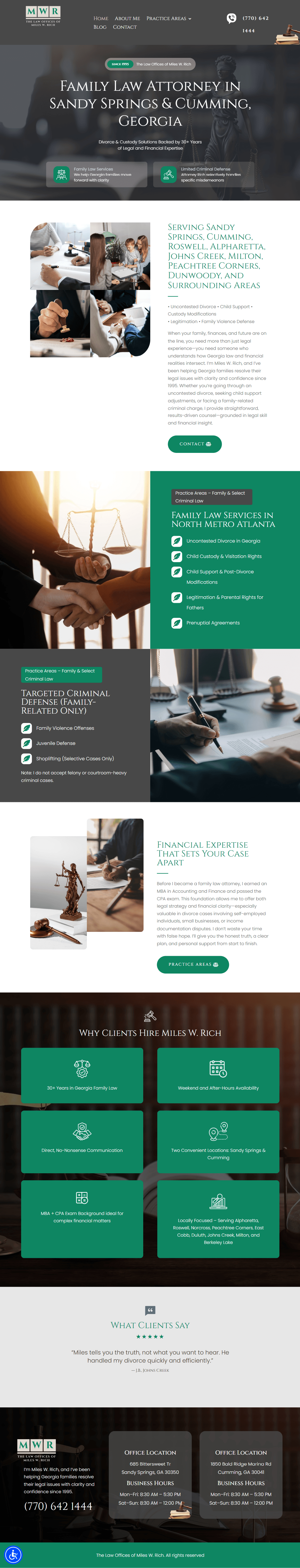 Miles Rich family law attorney website